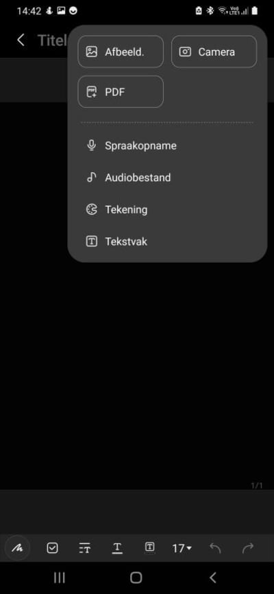 Tweede scherm in notities app Android