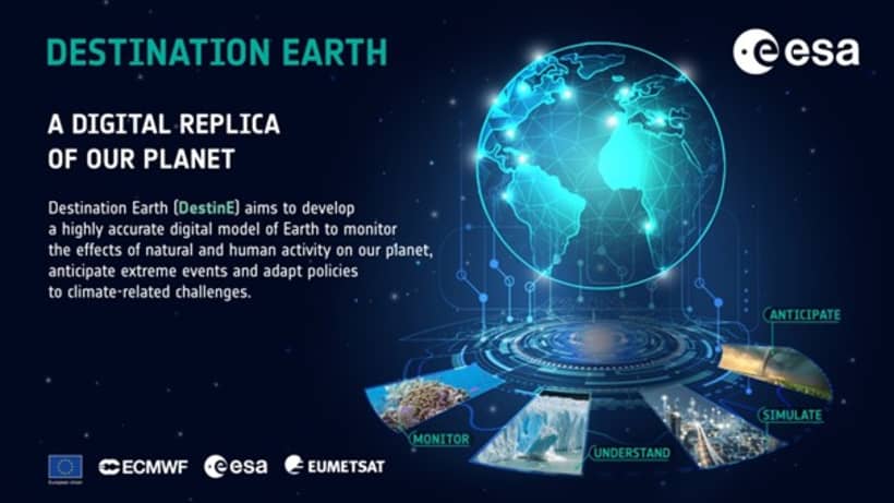 Destination Earth aims to develop a highly accurate digital model of Earth to monitor the effects of natural and human activity on our planet, anticipate extreme events and adapt policies to climate-related challenges.