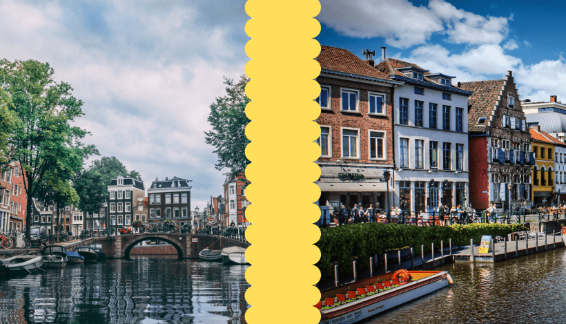Beeld vlaamse en nederlandse stadsgracht